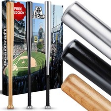 BearCraft Baseballschläger aus Holz 79cm Softballschläger Schläger braun