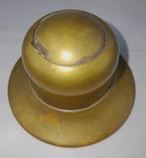 Altes Antikes Tintenfass Tinte England Messing Vintage Handmade rund Erbschaft