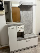 Flurgarderobe Schuhschrank Wandpaneel HUGO IV mit Sitzbank und Spiegel