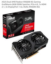 ASUS Dual Radeon RX 6600 XT OC 8GB GDDR6 Grafikkarte