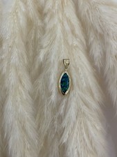 585 Gold Anhänger mit Opal.Gelbgold.Neuer Opalanhänger+Etikett.Blau/Grün Opal