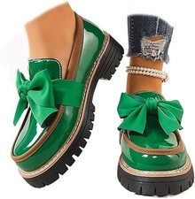 Women's Patent Bowknot Thick