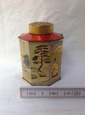 Teedose Blech Dose eckig mit Japanmotiv und Teelot im Deckel Haushaltsauflösung
