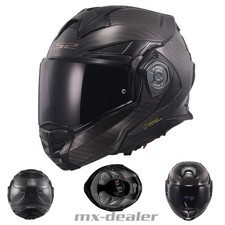 LS2 FF901 Advant X Carbon Schwarz Gloss Klapphelm Motorrad Helm + dunkles Visier