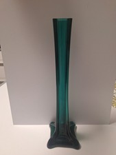 Vintage Glasvase petrolgrün 30cm Mid-Century Modern Böhmen Sklo Union Stil