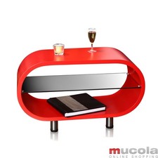 B Ware / Couchtisch Designertisch Beistelltisch Wohnzimmer Glastisch rot Rund 3