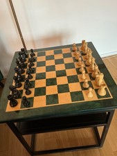 Edles Schachbrett Holz 58cm mit Figuren Fischer/Spassky 1972