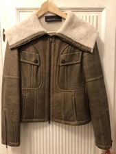 NEU Marc Cain Lammfell Jacke 34 36 N2 Damen XS S Shearling Fell Lederjacke LEDER
