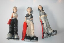 3 mal Dekorations Figuren, Maritim, Frauenfigur Strand Mode Retro-Stil