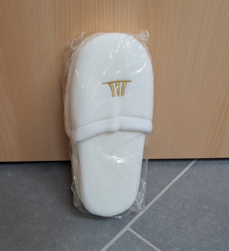Paar frottee hausschuhe - frottee,