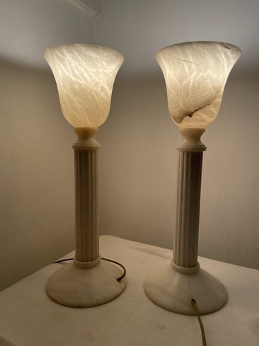 Paar alabaster tischlampen - paar,