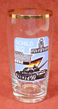 Glas Schild 1972 Artillerie Panzer Zwinger Dresden DDR Bierglas Andenken