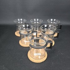 6x Bodum Bistro Teeglas Teegläser - schwarzer Griff + Kork-Untersetzer RAR ✅