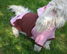 Hunde Sweater Pullover Pulli Smiley* Stickerei Design Hundekleidung Braun rosa