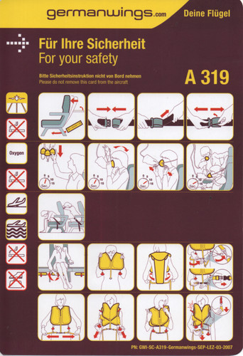 Safety card ex - ex, germanwings