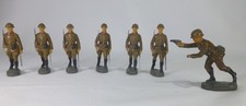 7 ELASTOLIN-Soldaten, braune