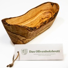 Baguetteschale aus Olivenholz, mit Naturrand