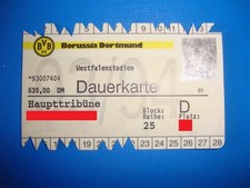 1993 Ticket Dauerkarte BVB