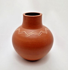 getöpferte Vase Keramik Retro Terrakotta Vintage SIGNIERT Orange Vintage 12,5cm