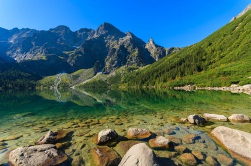 Wandbild grünwasser bergsee - wandbild:, grünwasser-bergsee