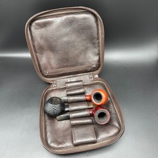 Vintage HSB Pfeifentasche Modell "Paris" für 6 Pfeifen - Braun - Leder-Optik