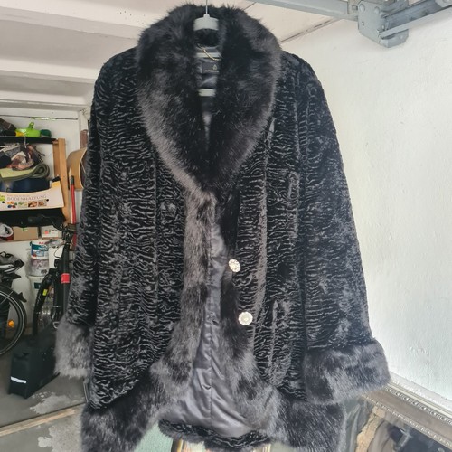 Pelz nerzmantel schwarz - gr.44,