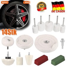 14tlg Polierscheibe Chrom-Alu Felgen Polierset für Polieraufsatz Bohrmaschine