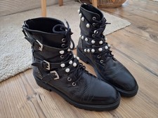 Zara Leder Biker Boots/