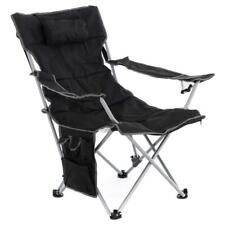 Campingstuhl B-Ware Campingliege gepolstert Fußstütze abnehmbar schwarz 100kg