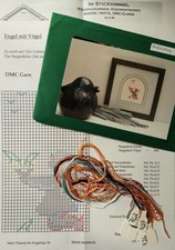 Stickvorlage Kreuzstich Im Stickhimmel, Engel mit Vogeltränke, mit Restgarn