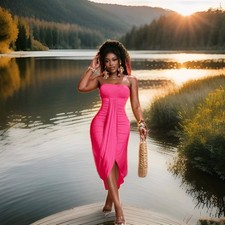 Damenkleid bodycon Abendkleid  für Party Freizeitmomente  Elegant sexy Sexy XL*