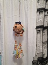 Windspiel getöpf.  Biene Hummel Terrakotta Gartendeko Klangspiel Hummel Schleife