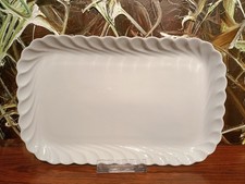 HAVILAND Limoges France RAMBLAS Weiß , edle Unterplatte / Tablett 25cm x 15,5cm