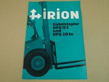 Prospekt Irion DFG15S DFG20Se Gabelstapler wohl 70er Jahre