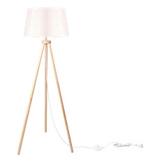 B-WAREN Stehlampe LED Holz Standleuchte Stehleuchte Stoffschirm Schwenkbar E27