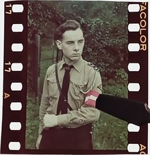 AGFA Farb Dia Gefolgschaftsführer Motor XJ Prüfer Gau Sachsen  Dolch Schnur