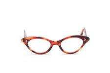 Vintage 50er Jahre Cat Eye Brille Damen Acetat Havanna in 44-20 mm  EG3