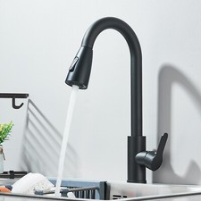 Küchenarmatur 360° Einhandmischer mit Brause Ausziehbar Wasserhahn Küche Schwarz