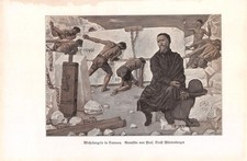 Michelangelo in Carrara - Ernst Würtenberger - 1929 - Histo. Kunstdruck ~16x24cm