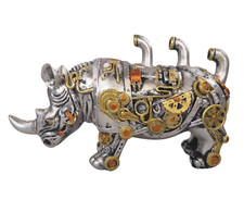 Deko Figur Dekoobjekt Skulptur Statue Nashorn Steampunk Rhinozeros mechanisch