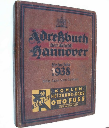 Adressbuch der stadt - stadt, hannover