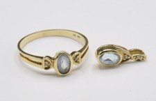 Aquamarin Topas  Diamant Set