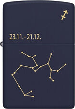 Zippo Feuerzeug Navy Blau matt gelasert Sagittarius 60006940 Sternzeichen Sterne
