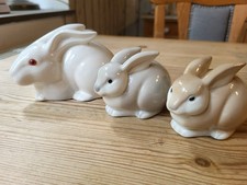 3 Hasen Hasenfamilie Porzellan