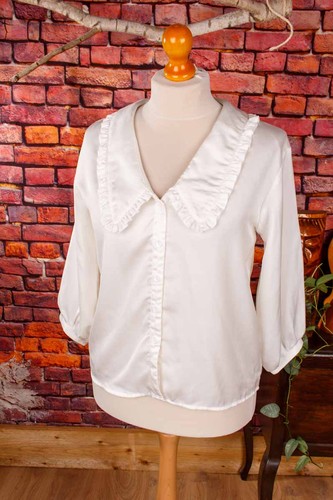 Vintage satinbluse weiß - vintage,