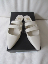 edle Riani Pantoletten Mules ecru creme beige Gr. 39 neu NP € 199