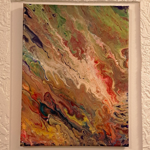 Abstraktes epoxy acryl - epoxy, acryl-pouring