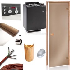 Saunabauatz Kombi Saunaofen BiO Tec 9kW Saunatür Steuerung K3 NEXT Saunazubehör