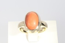 Damen Ring 585/- Gelbgold,Ringgröße 61,Gewicht 10,52 (sehr schwer) g mit Koralle