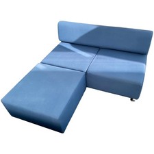 Cappellini Sofa Gambetta Design-Couch Eck-Sofa Modul-Couch Wohn Lounge in Blau